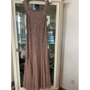 Women's Pisarro Nights Rose Gold Beaded Maxi Dress Size 6